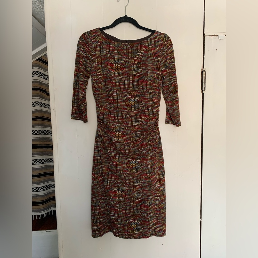 Vintage David Meister trippy bodycon pencil dress sz 6 stretchy